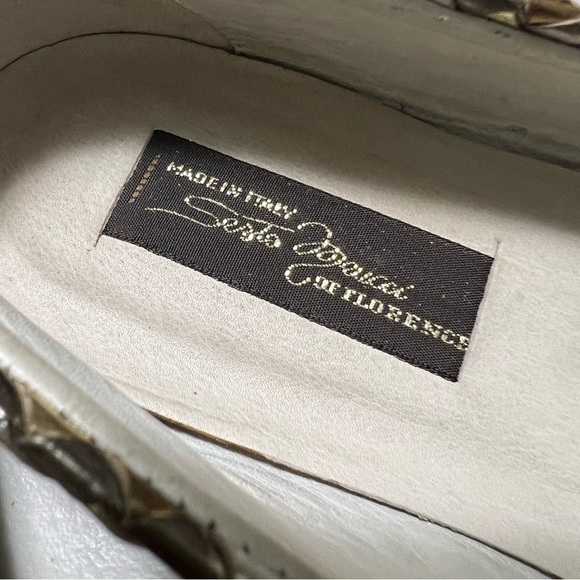 Sesto Meucci Metallic Woven Leather Slip On Italian Shoes - Picture 6 of 10